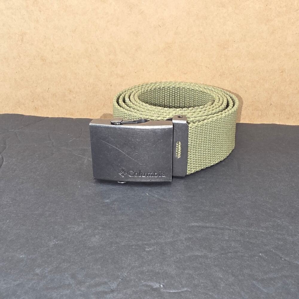 Columbia Men's Military Web Stretch Belt in olive green woven